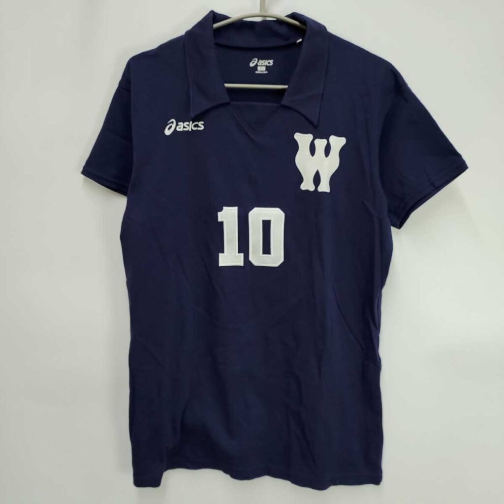 アシックス 早稲田大学 バレーボール部 #10 ユニフォーム XO ネイビー メンズ asics 支給品 実使用