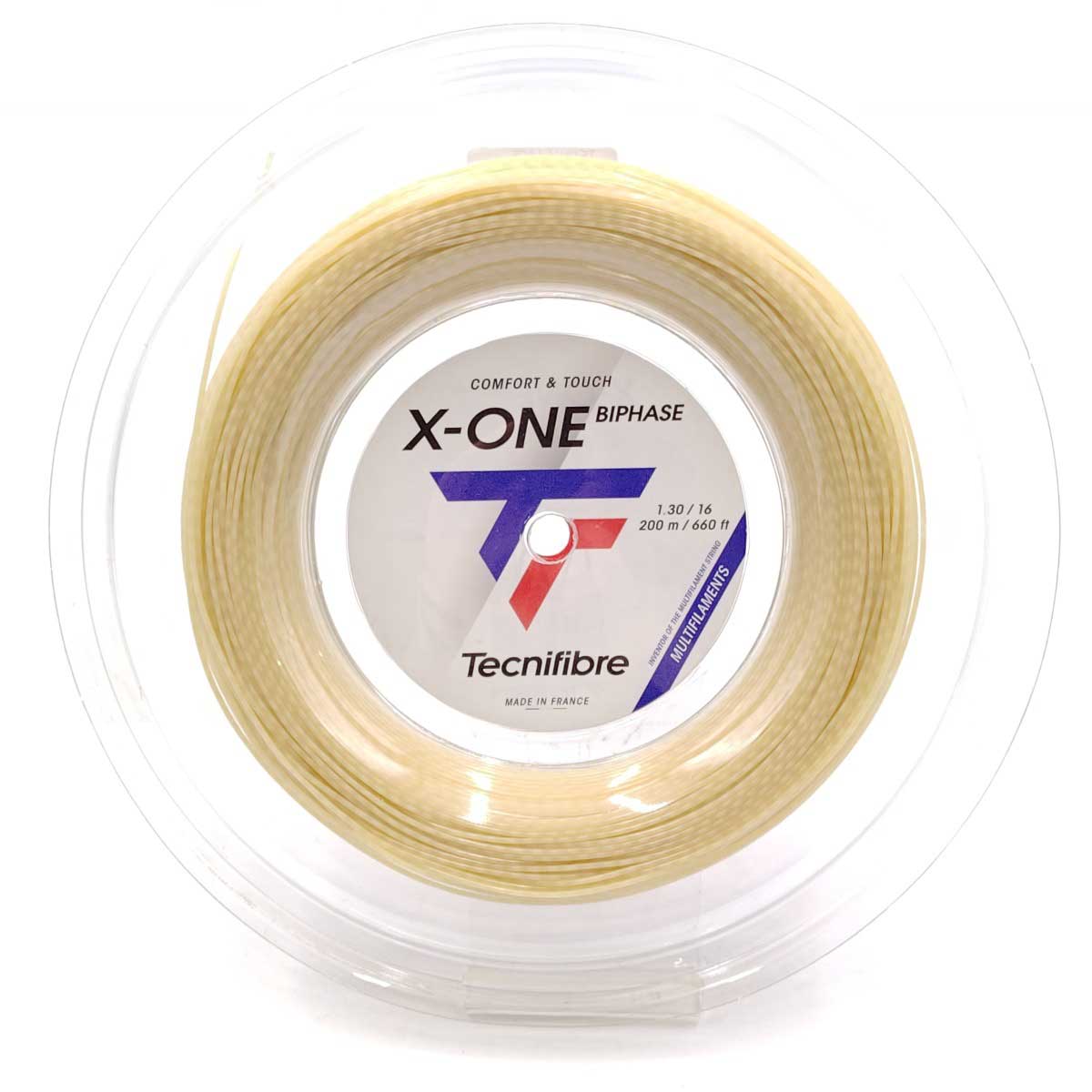 テクニファイバー Tecnifibre X-ONE BIPHASE 1.30 硬式テニス ストリング ガット ロール エックスワン バイフェイズ 200ｍ ロール ナチュラル 01RXO130XN 1.30mm