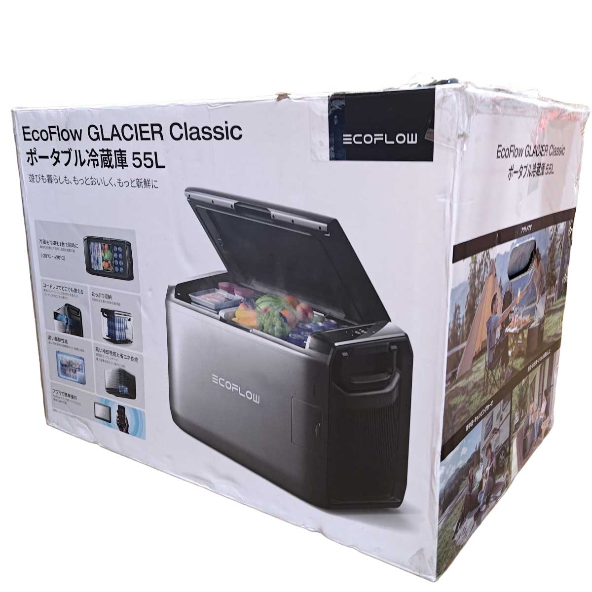エコフロー EcoFlow GLACIER Classic 55L ポータブル冷蔵庫+専用バッテリーパック 冷凍庫 キャンプ アウトドア 防災 車中泊 キャンピングカー